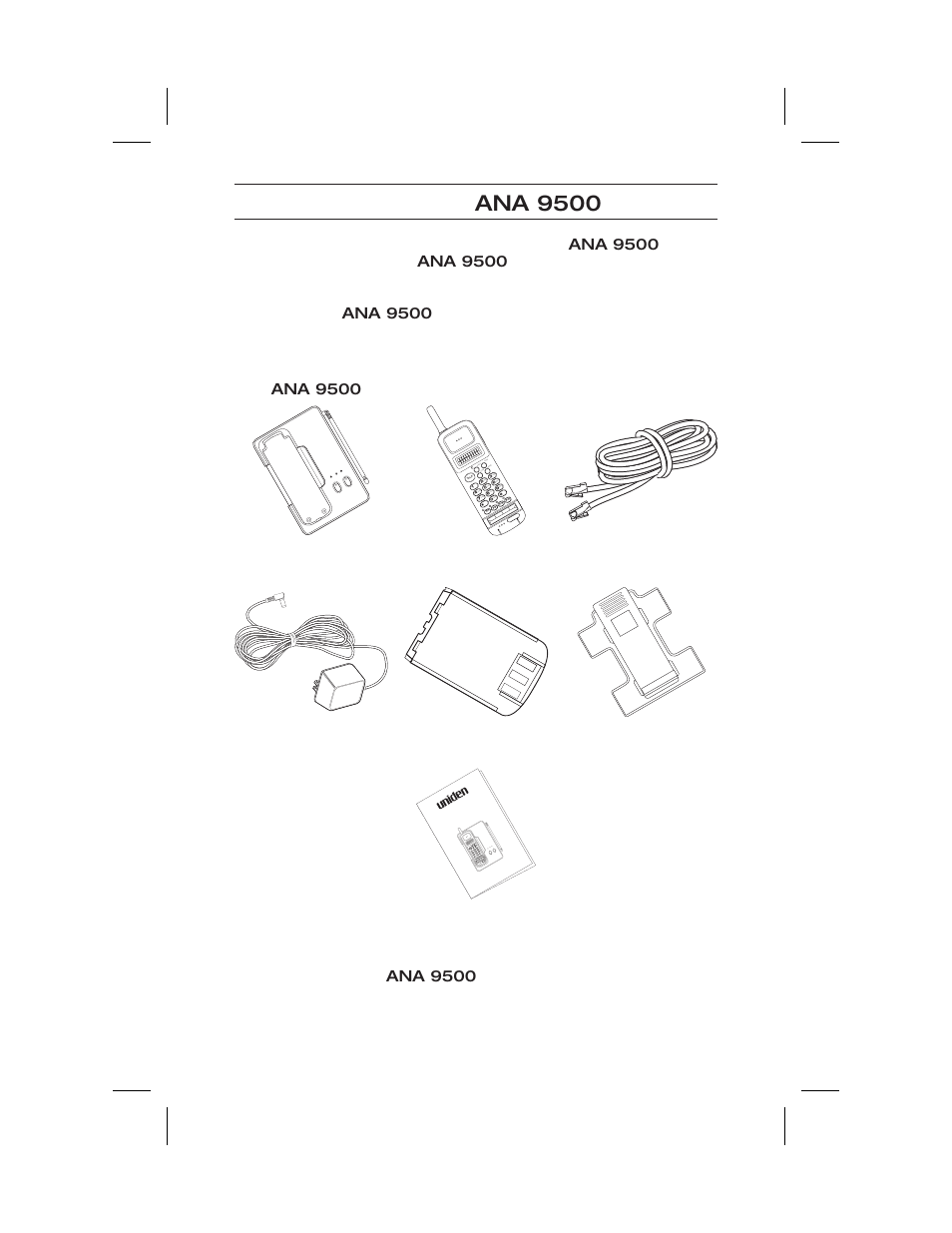 About your ana 9500 | Uniden ANA 9500 User Manual | Page 9 / 37