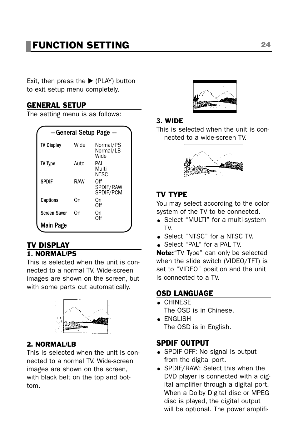 Function setting | plawa-feinwerktechnik GmbH & Co.KG CINEMAN 7x User Manual | Page 24 / 42