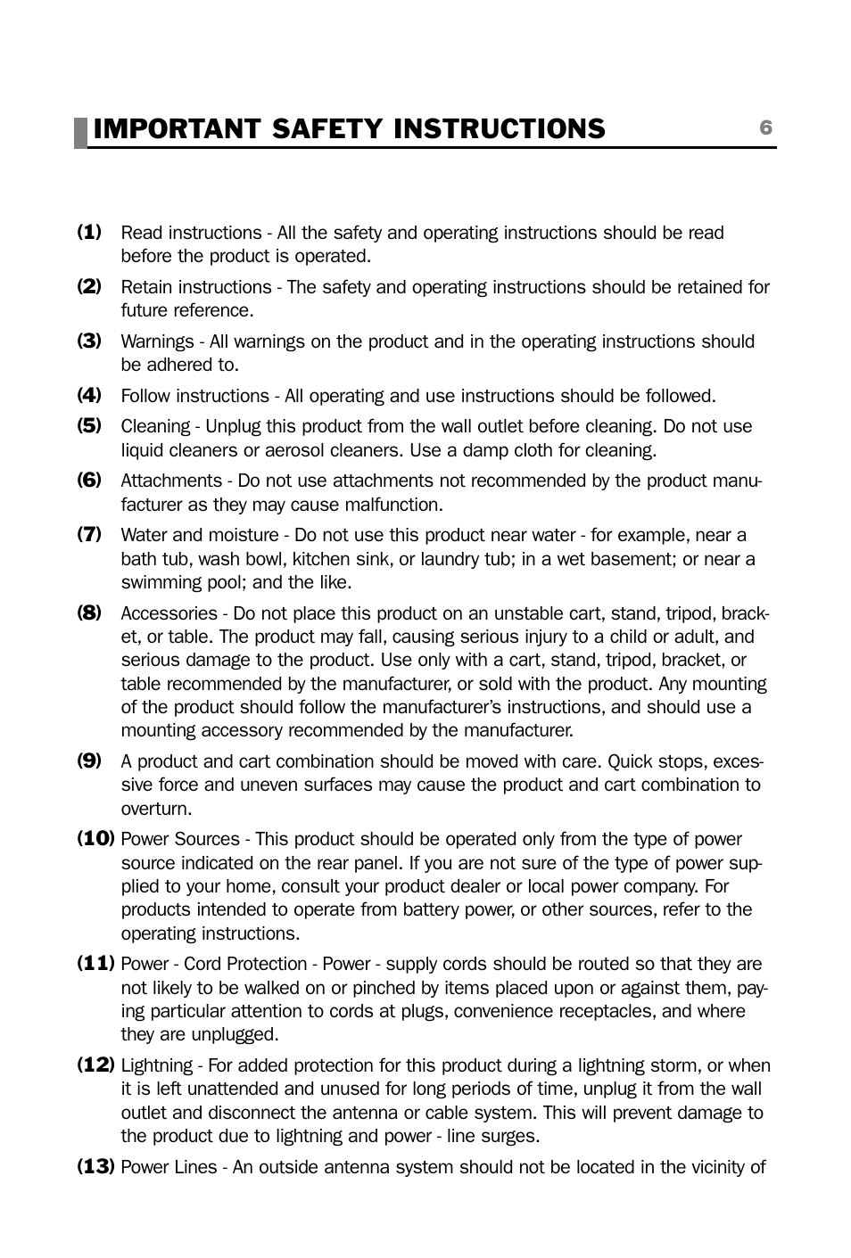 Important safety instructions | plawa-feinwerktechnik GmbH & Co.KG CINEMAN 7x User Manual | Page 6 / 42