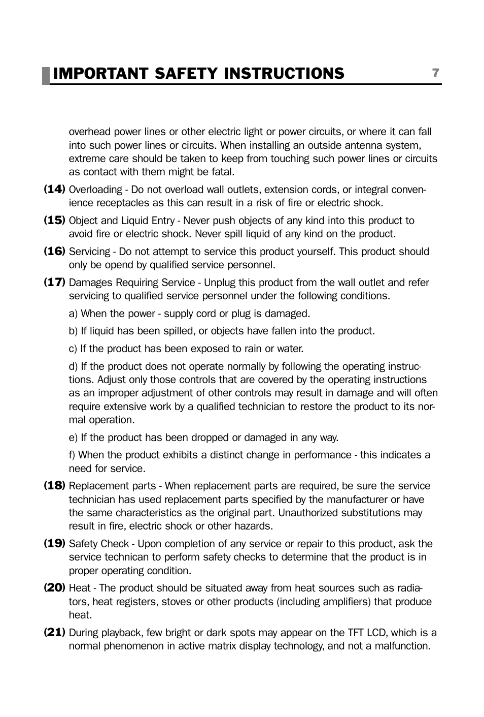 Important safety instructions | plawa-feinwerktechnik GmbH & Co.KG CINEMAN 7x User Manual | Page 7 / 42