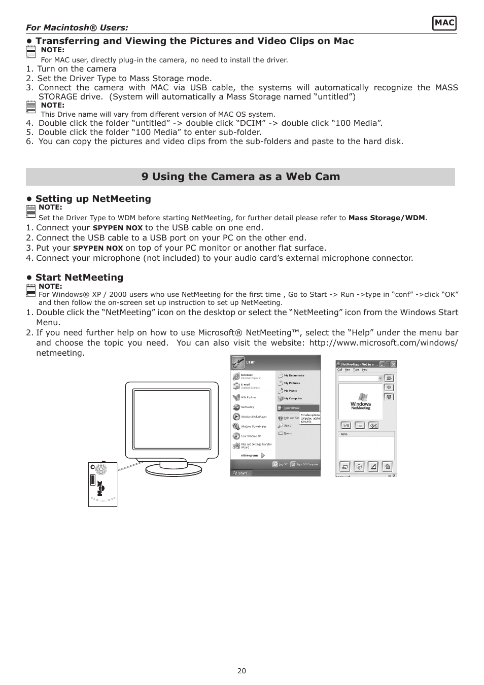 9 using the camera as a web cam | plawa-feinwerktechnik GmbH & Co.KG Spypen Nox 1.3 User Manual | Page 20 / 24