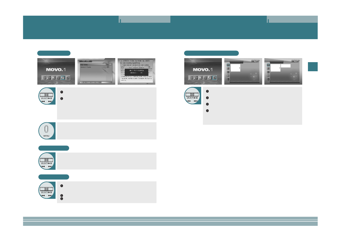 Text viewer, Using a setup menu, How to use a setup menu | Search mode, Deleting files | plawa-feinwerktechnik GmbH & Co.KG MOVO.1 User Manual | Page 7 / 14