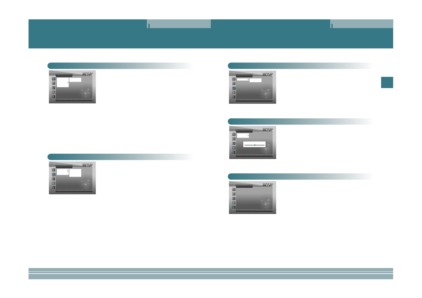 Using a setup menu, Display setup, Setup exit | General setup, Record setup | plawa-feinwerktechnik GmbH & Co.KG MOVO.1 User Manual | Page 8 / 14