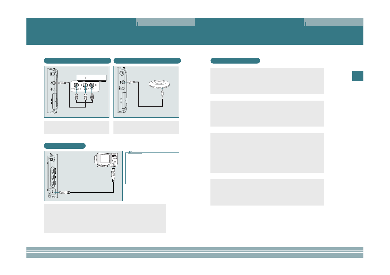 Installing and using transcoder, Connecting an external component and usb, Using environment | Connecting an av component, Connecting an audio component, Connecting usb | plawa-feinwerktechnik GmbH & Co.KG MOVO.1 User Manual | Page 9 / 14