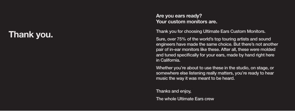 Ultimate Ears UE4 0000-0 User Manual | 5 pages