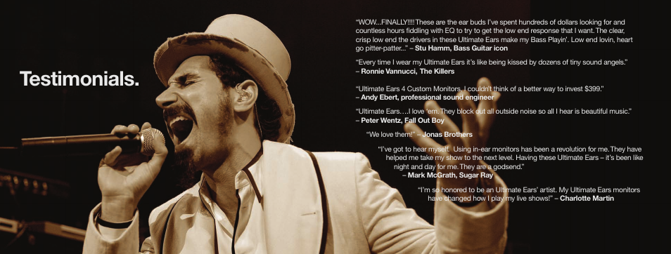 Testimonials | Ultimate Ears UE4 0000-0 User Manual | Page 2 / 5