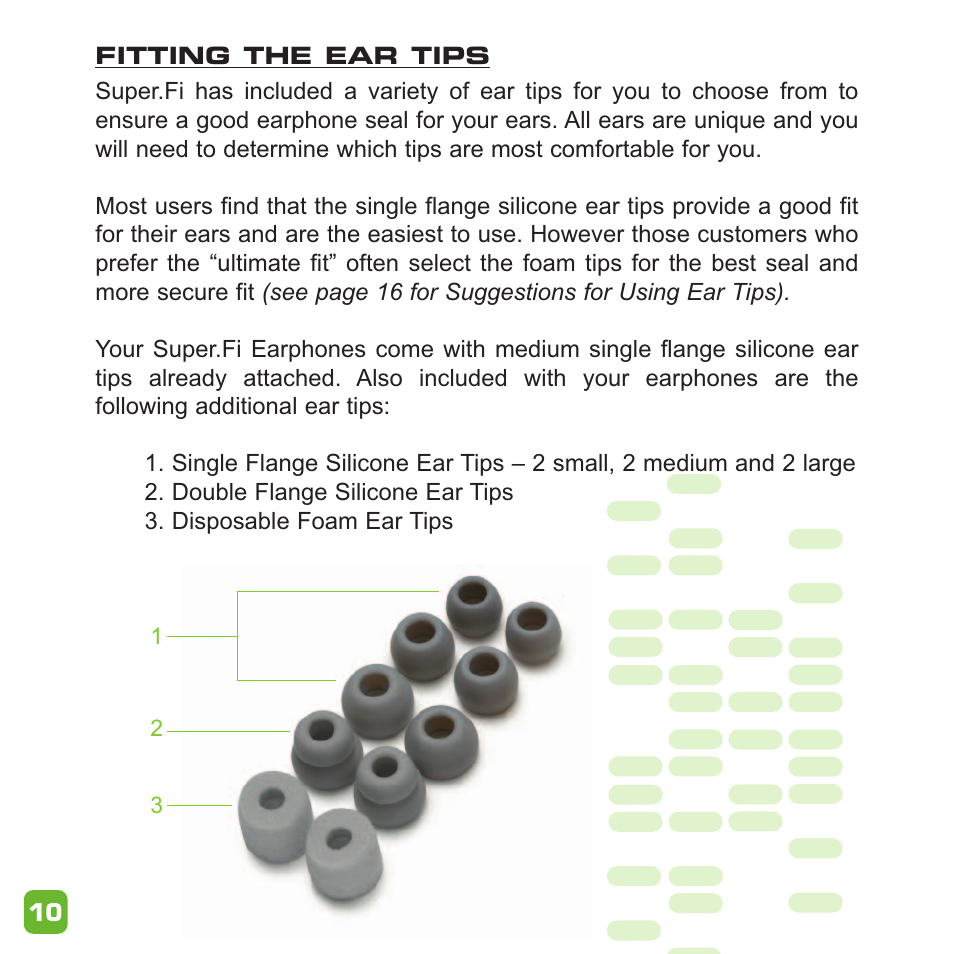 Ultimate Ears Earphone User Manual | Page 10 / 24