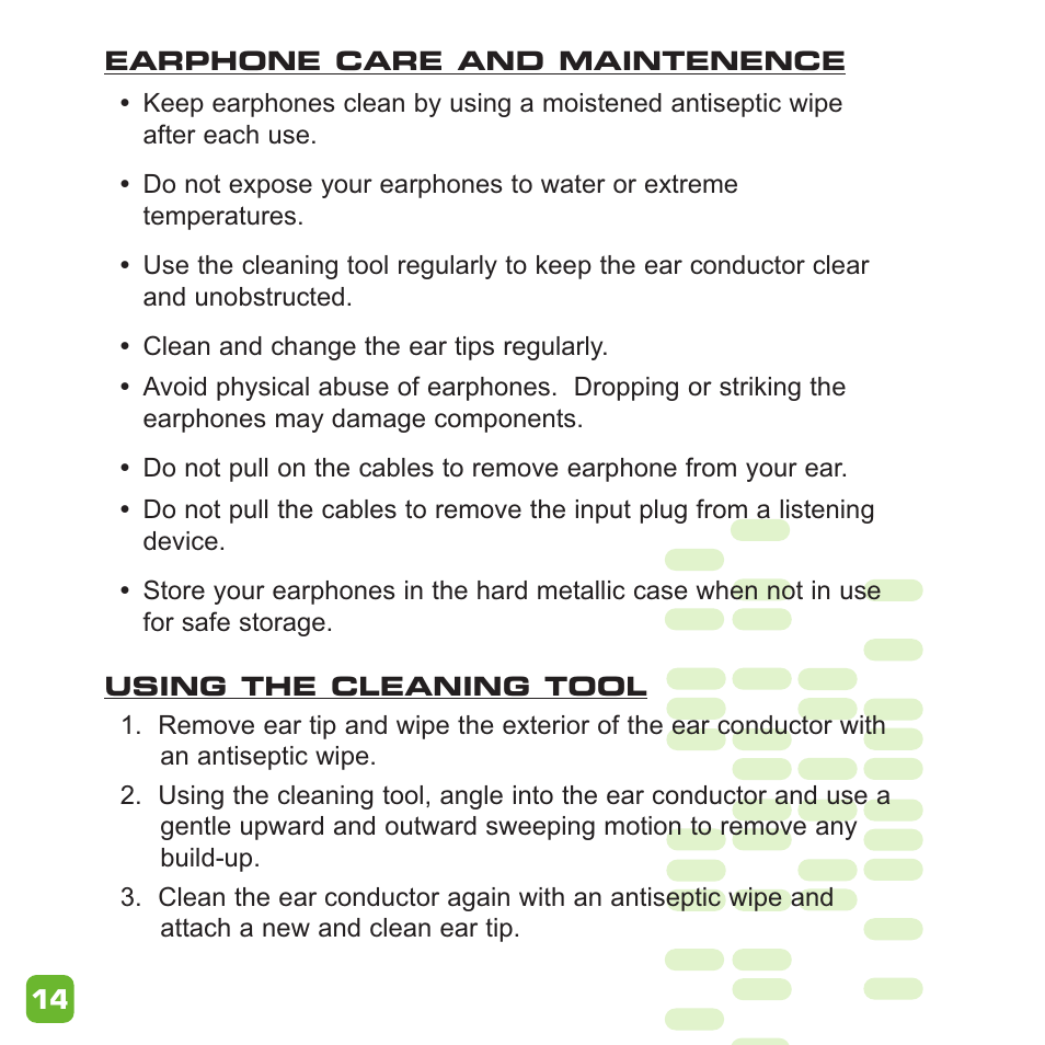 Ultimate Ears Earphone User Manual | Page 14 / 24