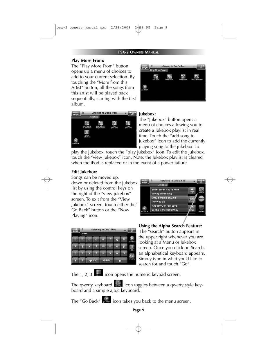 Universal Remote Control (URS) PSX-2 Personal Music Server User Manual | Page 9 / 16