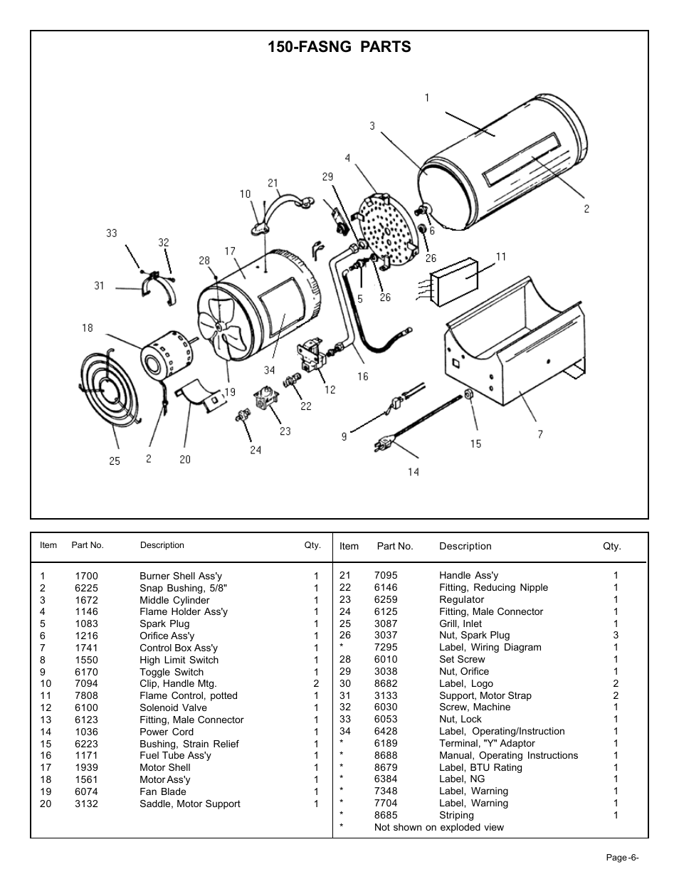 Fasng parts | Universal Scheu Company 150-FASNG User Manual | Page 6 / 10