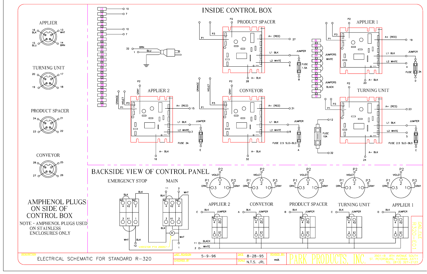 R320 control box (electrical schematic), R320 control box electrical schematic | Universal Scheu Company R-320 User Manual | Page 17 / 23
