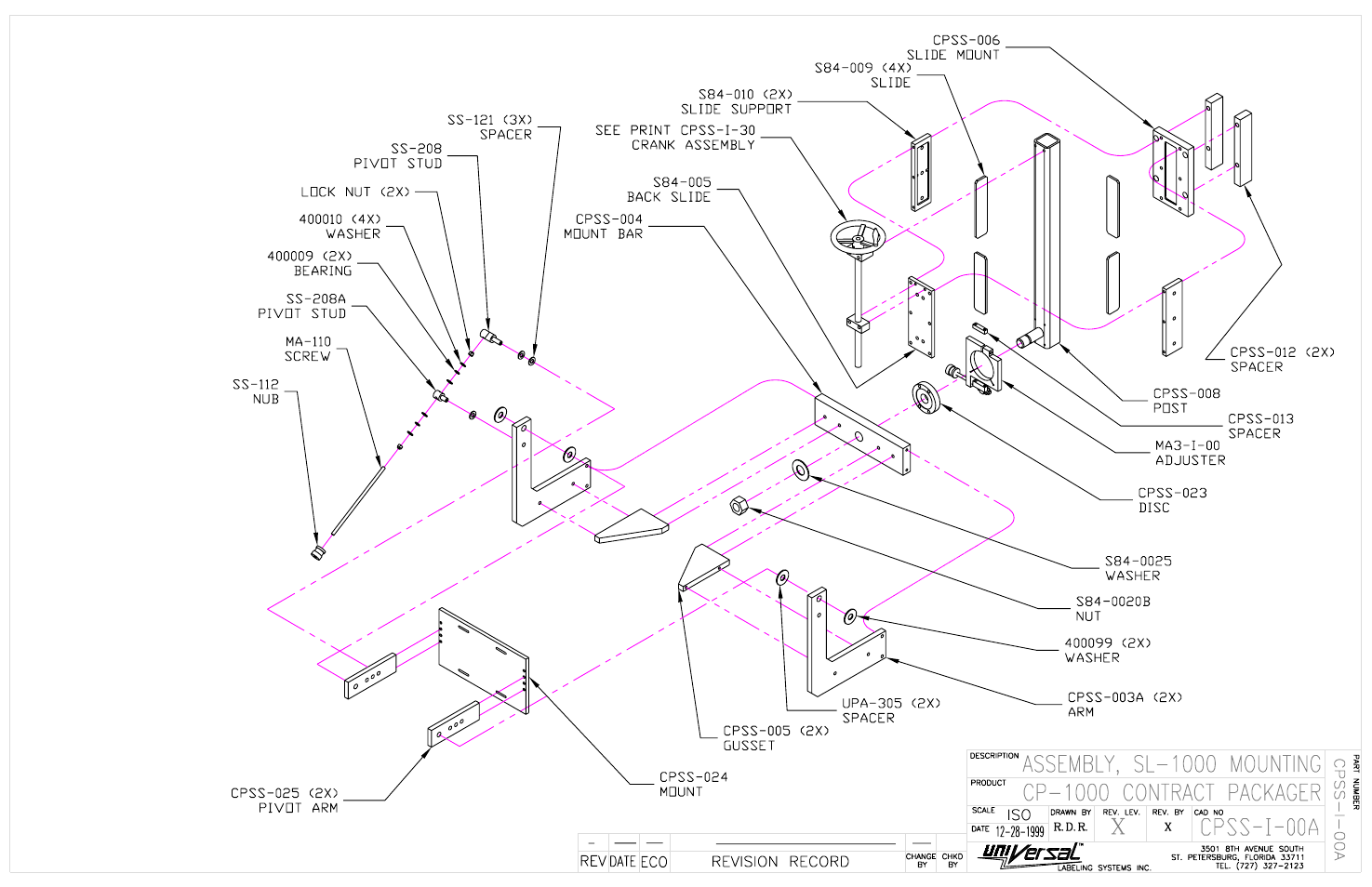 Mounting assy cp-1000 | Universal Scheu Company R-320 User Manual | Page 18 / 23