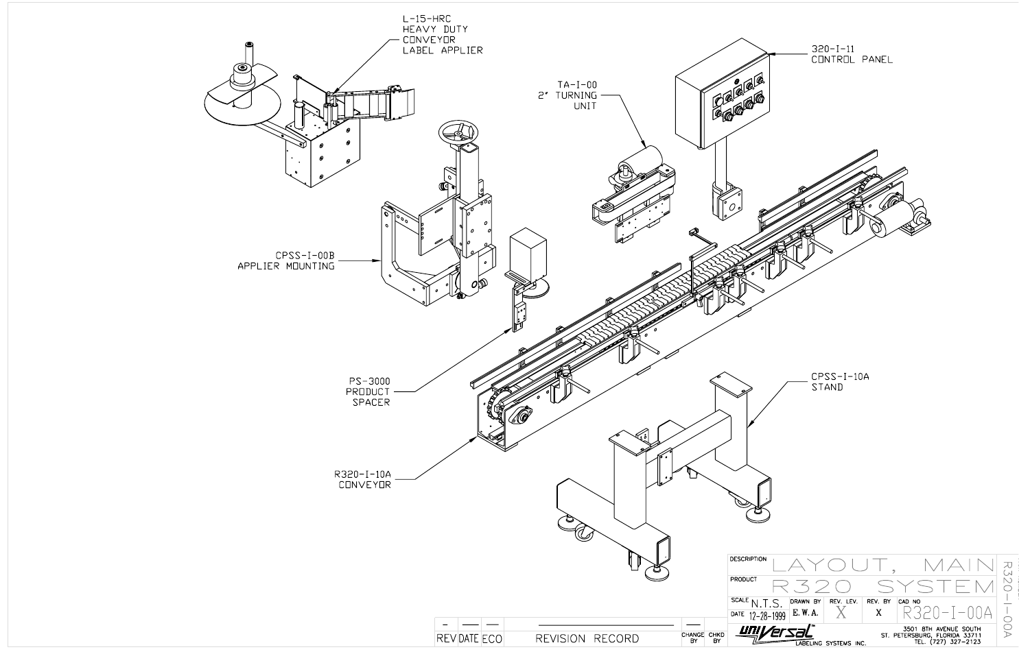 Drawings, Layout, main | Universal Scheu Company R-320 User Manual | Page 9 / 23