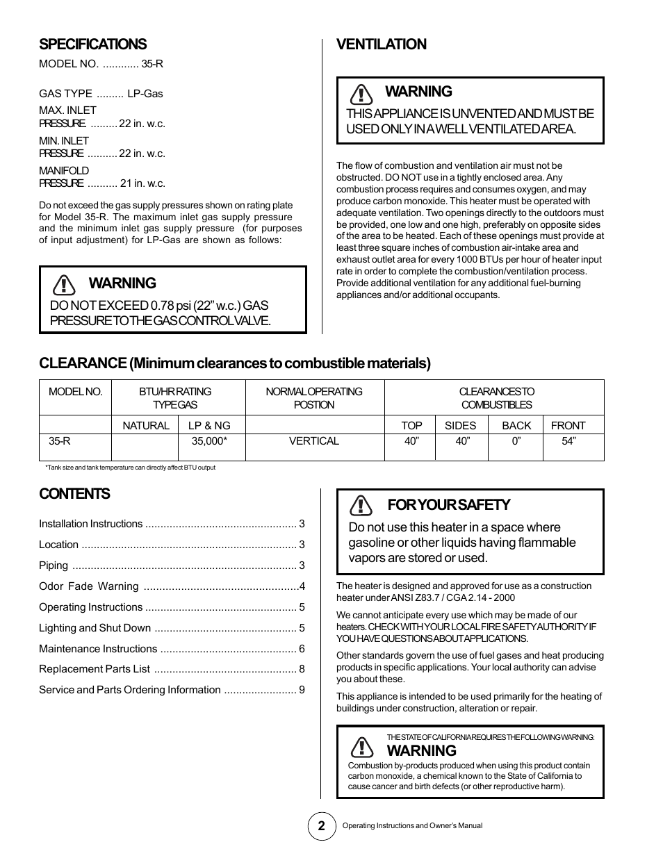 Universal Scheu Company 35-R User Manual | Page 2 / 9