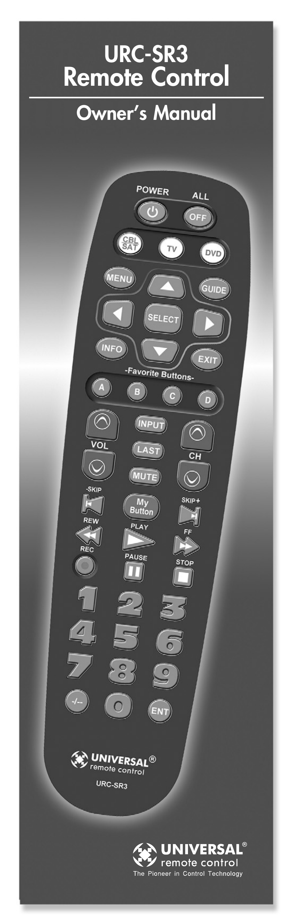 Universal Remote Control (URS) URC-SR3 User Manual | 44 pages