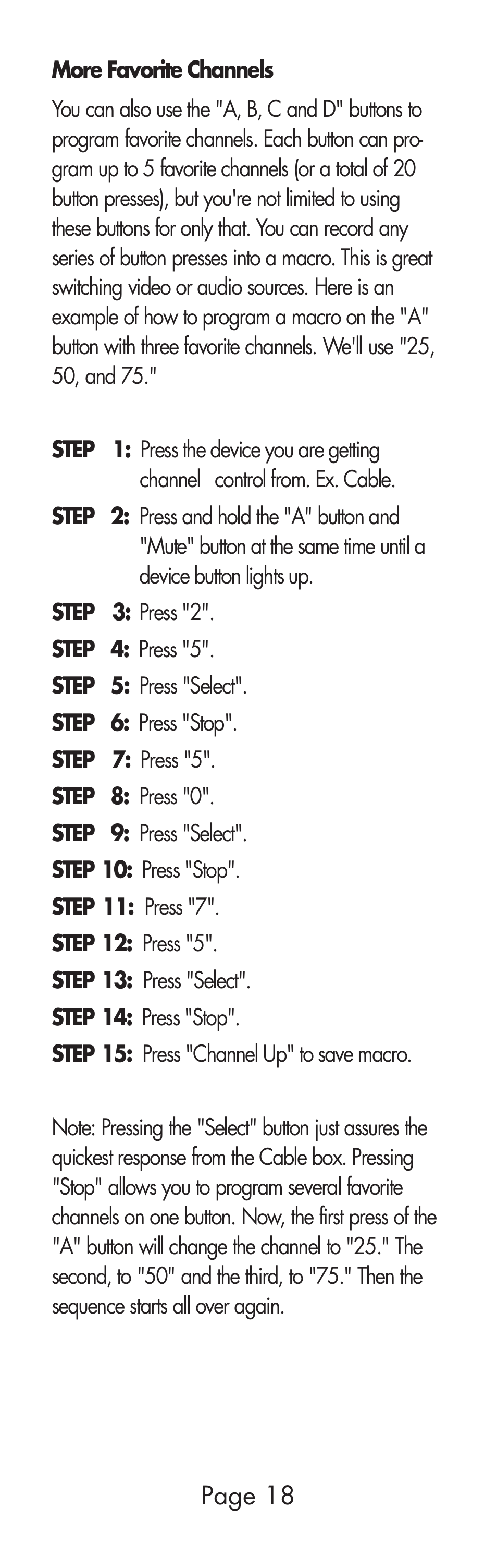 Universal Remote Control (URS) URC-SR3 User Manual | Page 18 / 44