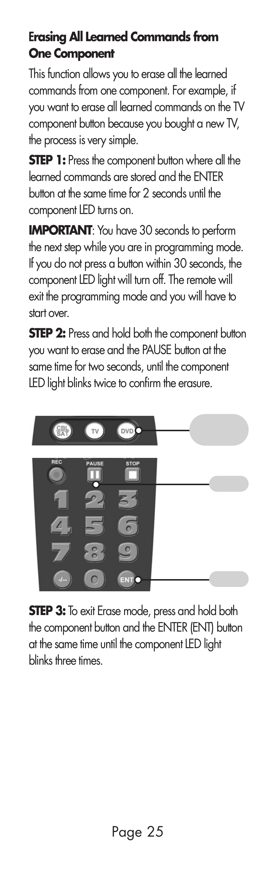 Page 25 | Universal Remote Control (URS) URC-SR3 User Manual | Page 25 / 44