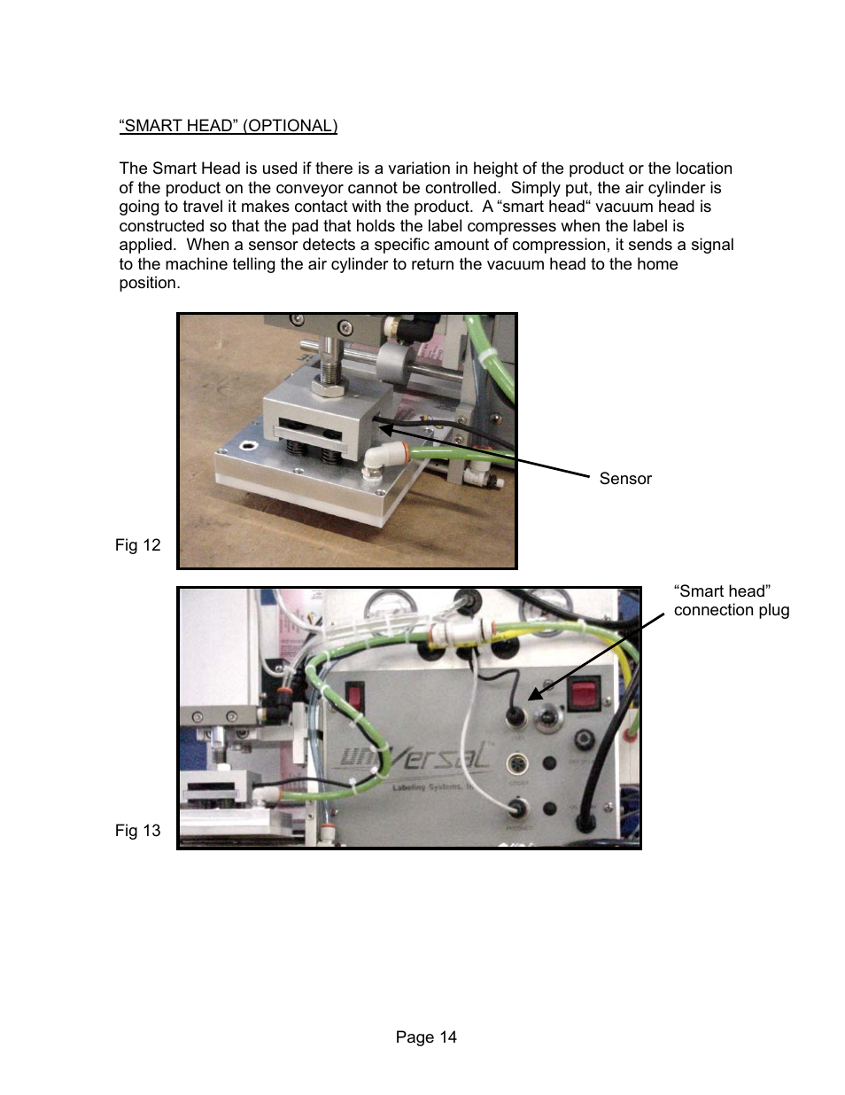 Smart head” (optional) | Universal Scheu Company L60 User Manual | Page 14 / 70