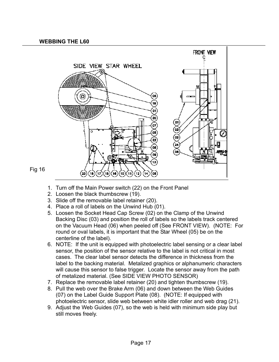 Webbing the l-60 | Universal Scheu Company L60 User Manual | Page 17 / 70