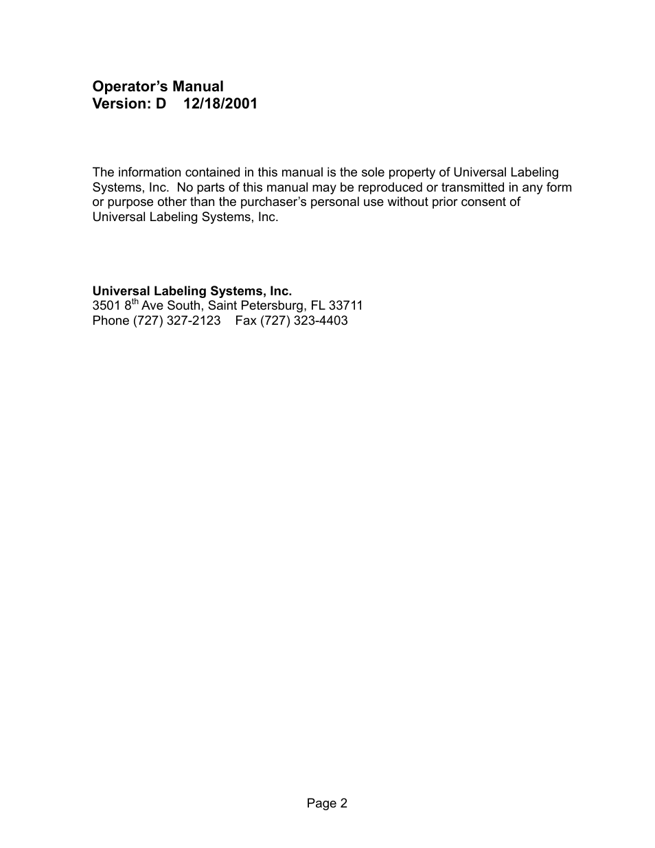 Version d | Universal Scheu Company L60 User Manual | Page 2 / 70