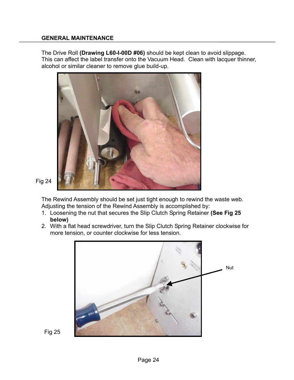 General maintenance | Universal Scheu Company L60 User Manual | Page 24 / 70