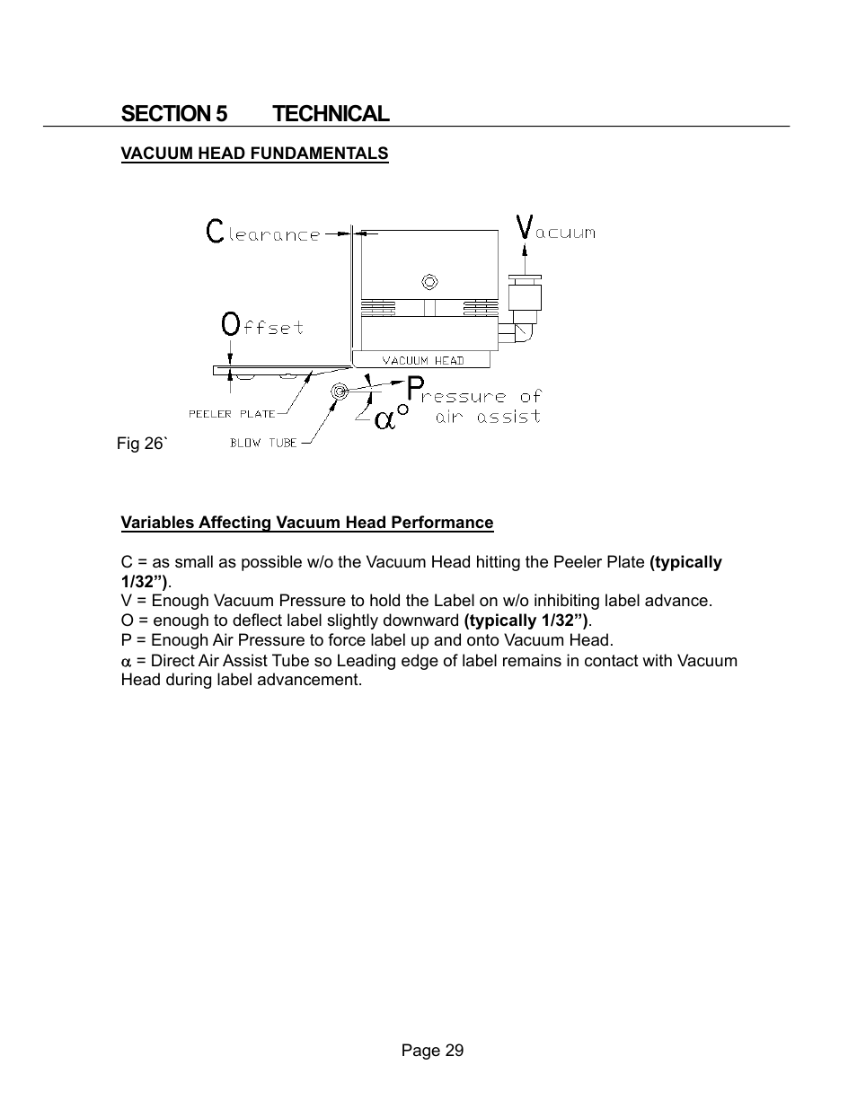 Section 5 technical, Vacuum head fundamentals | Universal Scheu Company L60 User Manual | Page 29 / 70