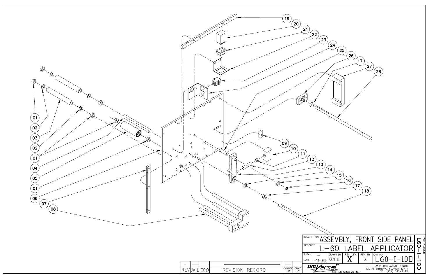 Front side panel assembly | Universal Scheu Company L60 User Manual | Page 35 / 70
