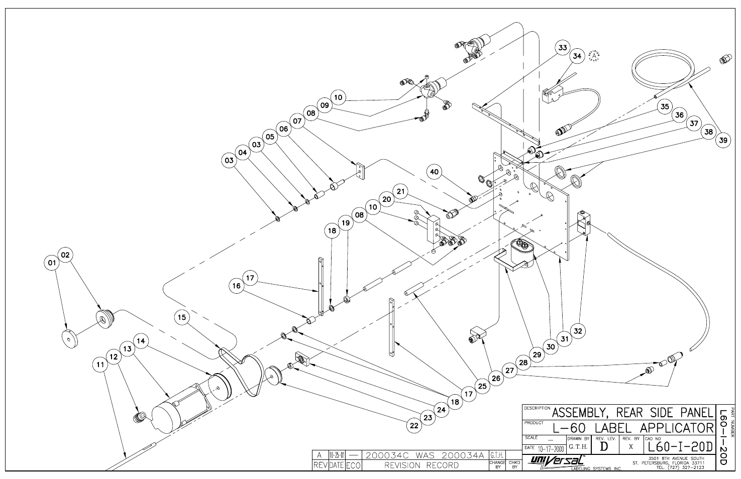 Rear side panel assembly | Universal Scheu Company L60 User Manual | Page 37 / 70