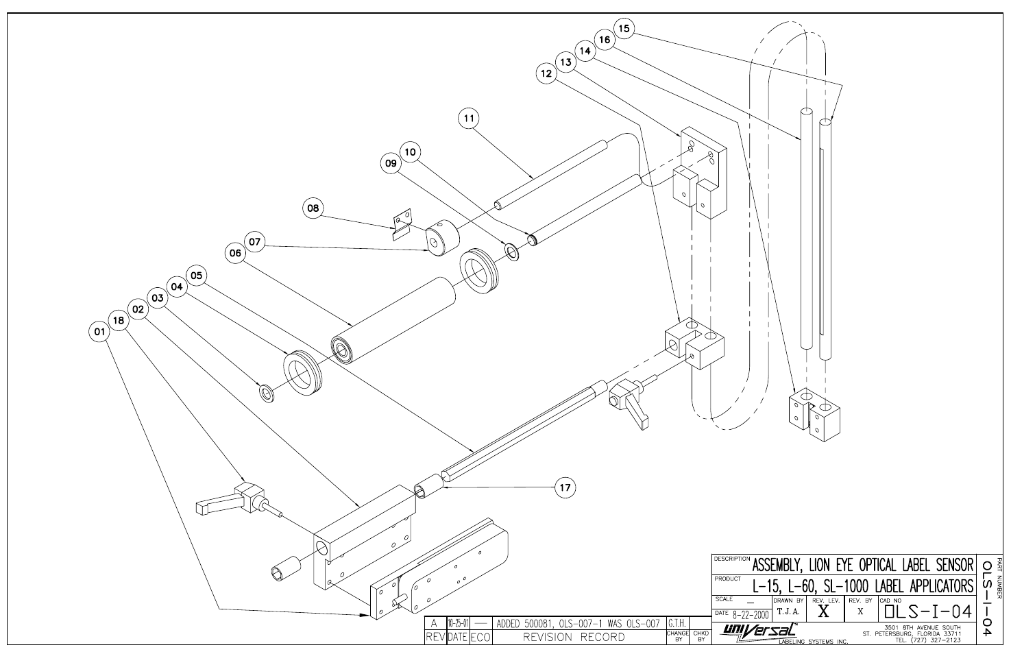 Lion eye optical label sensor assembly | Universal Scheu Company L60 User Manual | Page 62 / 70