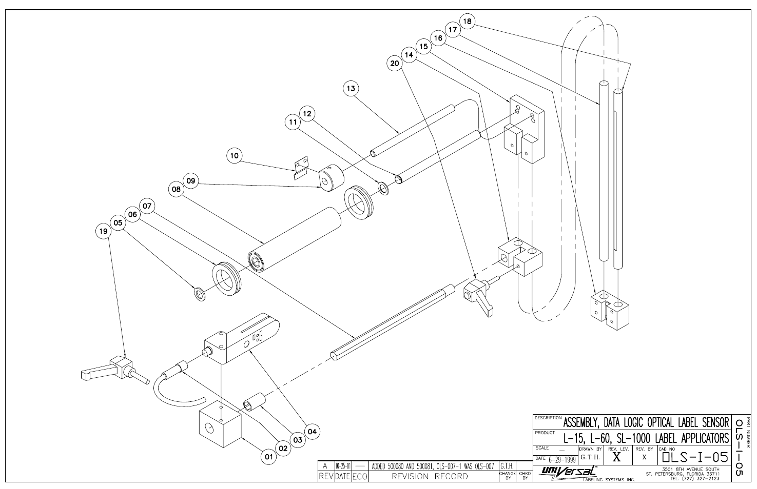 Data logic optical label sensor assembly | Universal Scheu Company L60 User Manual | Page 64 / 70