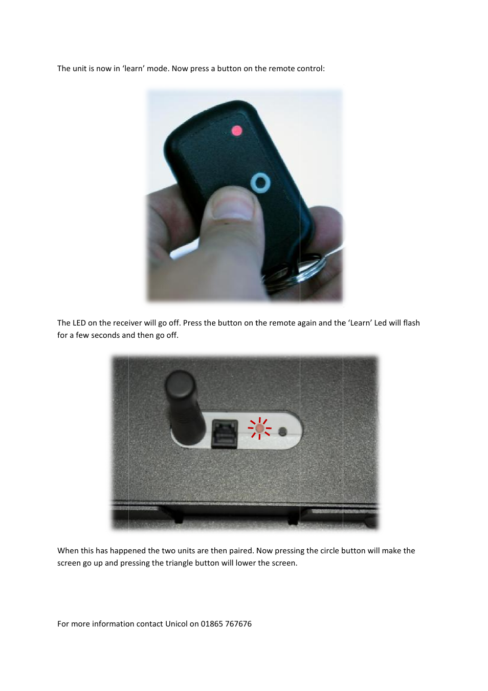 Unicol Wireless Remote Control User Manual | Page 2 / 2