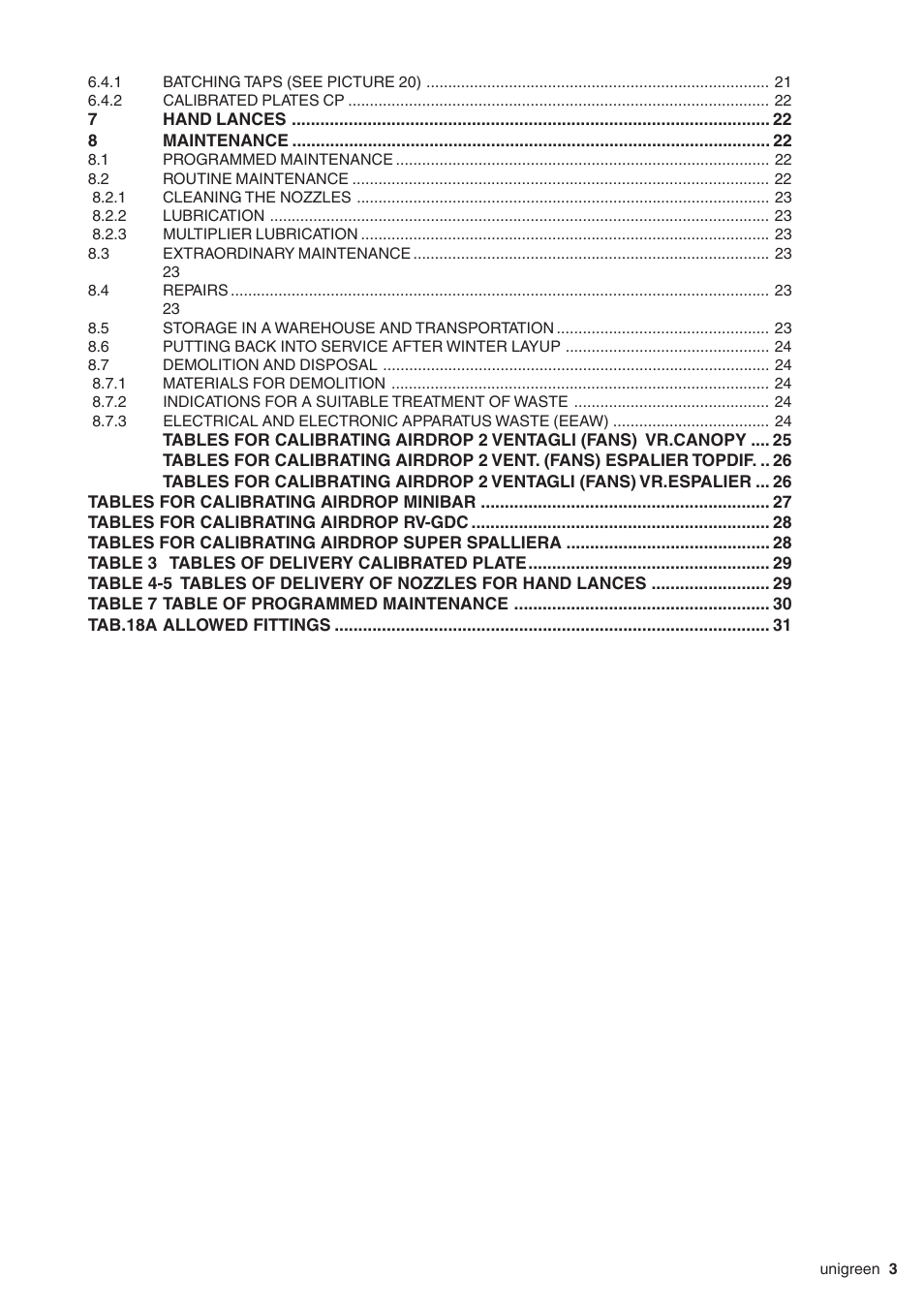 Unigreen Super Spalliera User Manual | Page 3 / 32