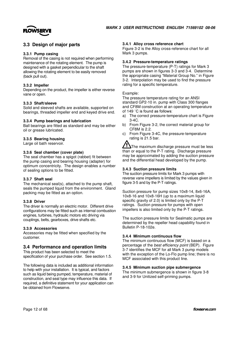 UNIREX Pump User Manual | Page 12 / 68