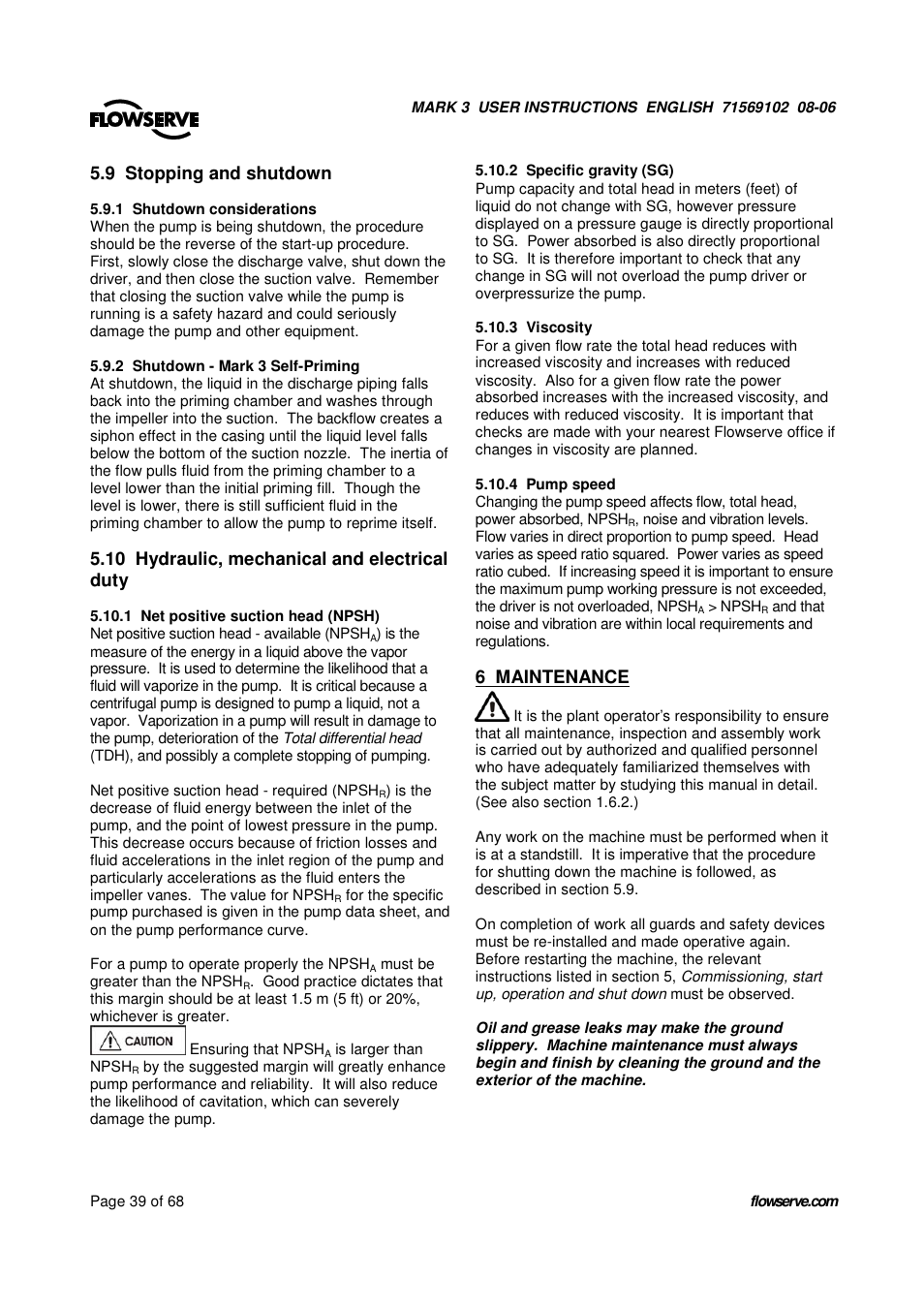UNIREX Pump User Manual | Page 39 / 68