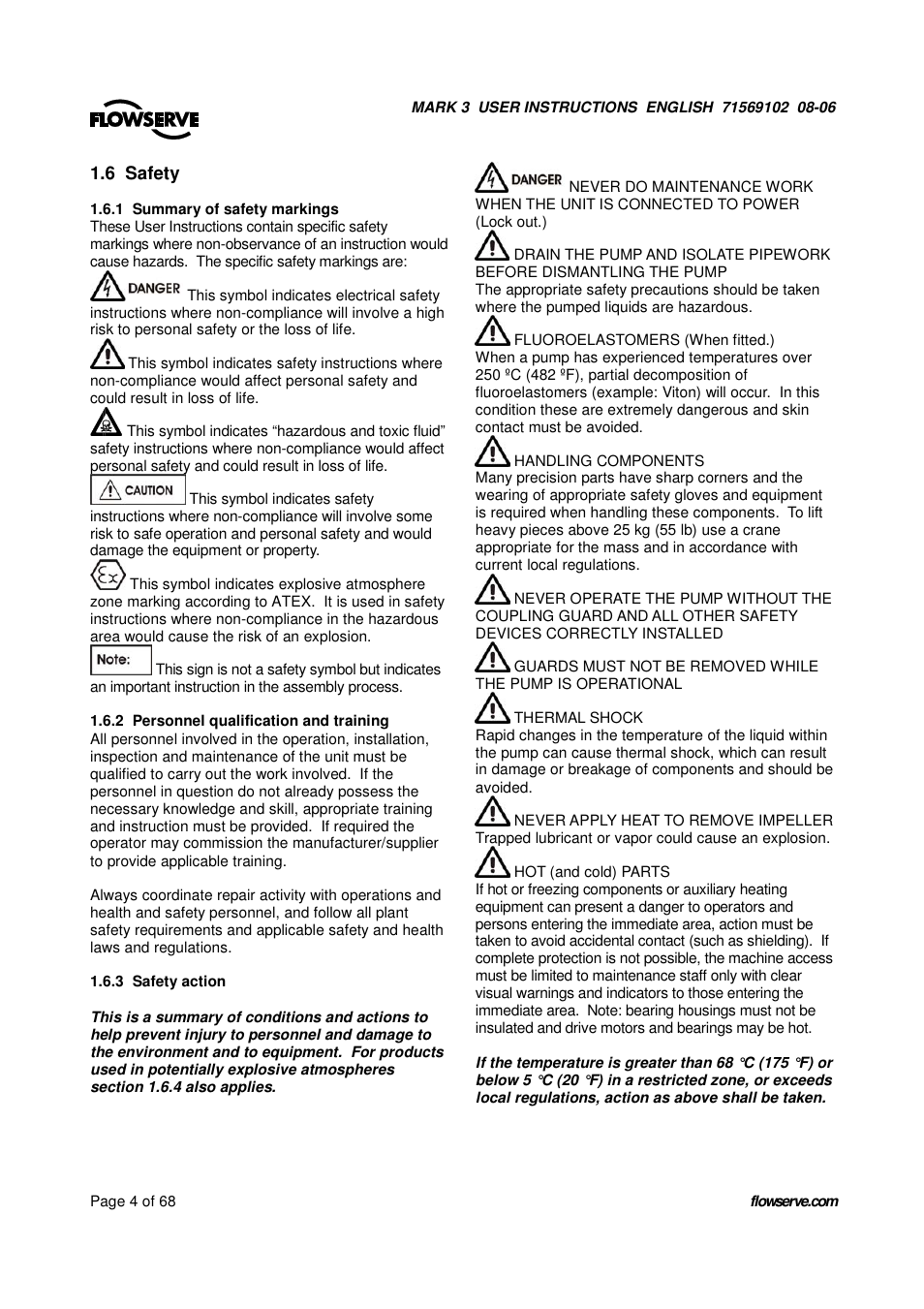 UNIREX Pump User Manual | Page 4 / 68