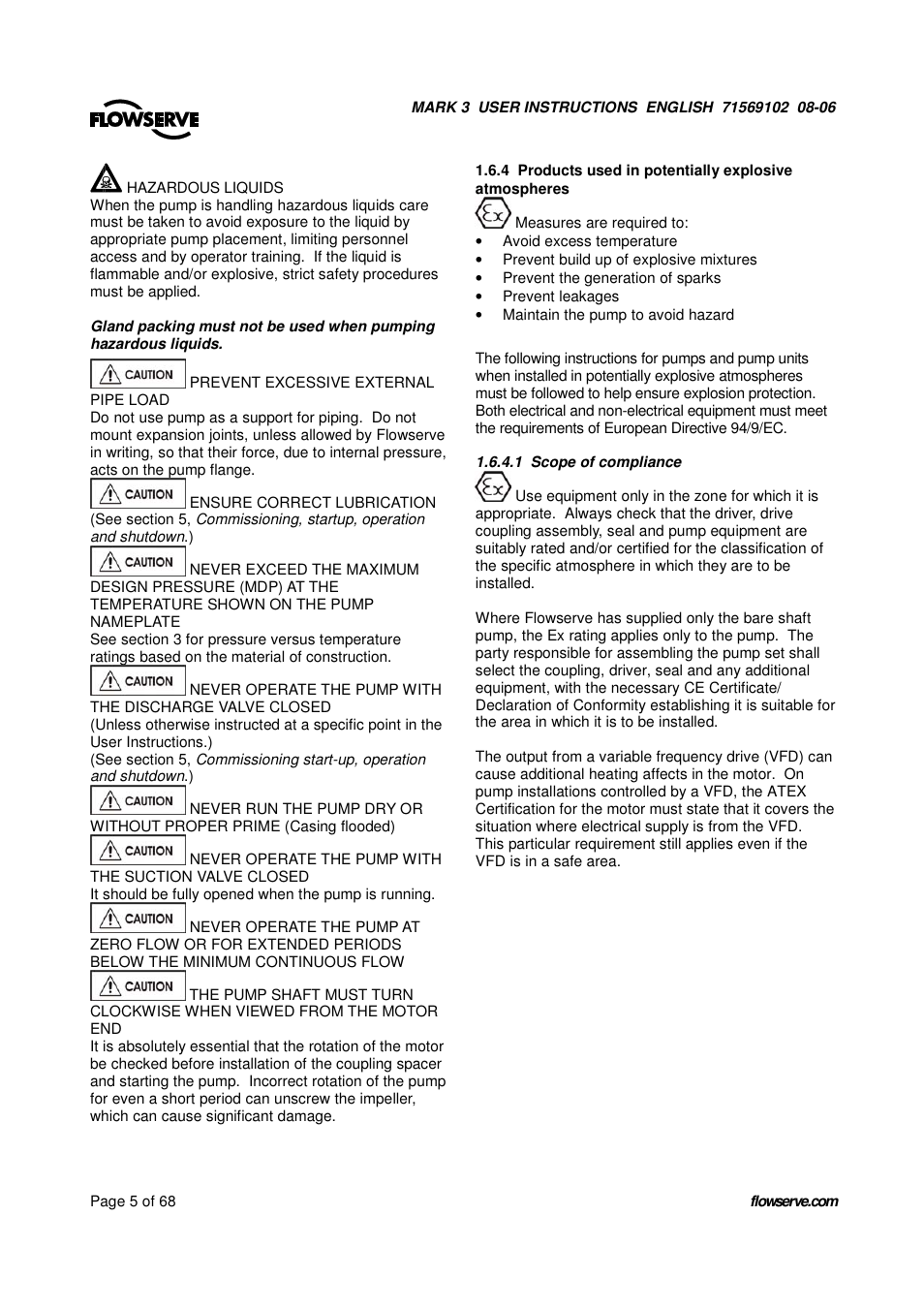 UNIREX Pump User Manual | Page 5 / 68