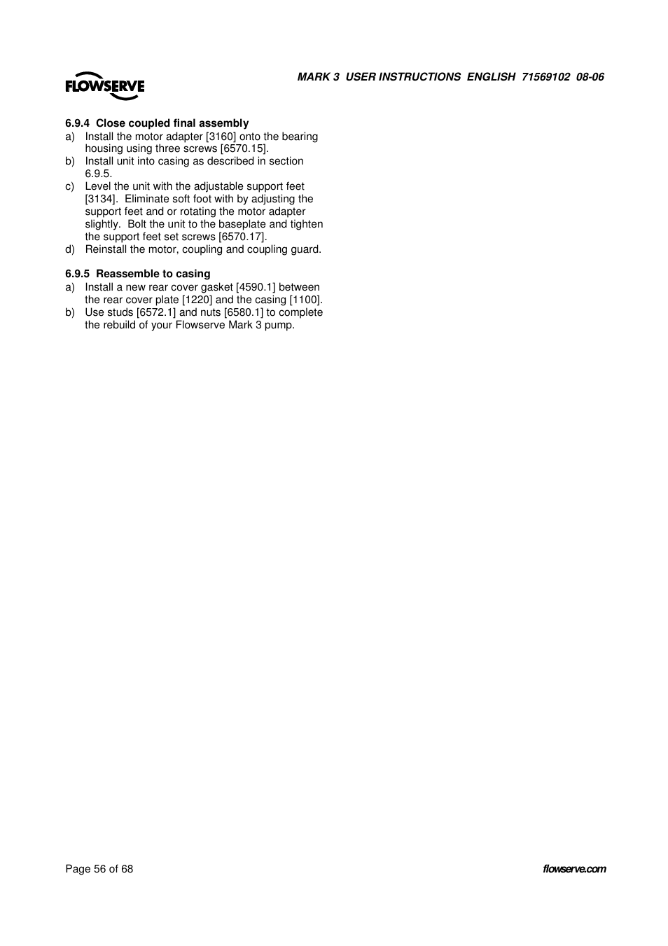 UNIREX Pump User Manual | Page 56 / 68