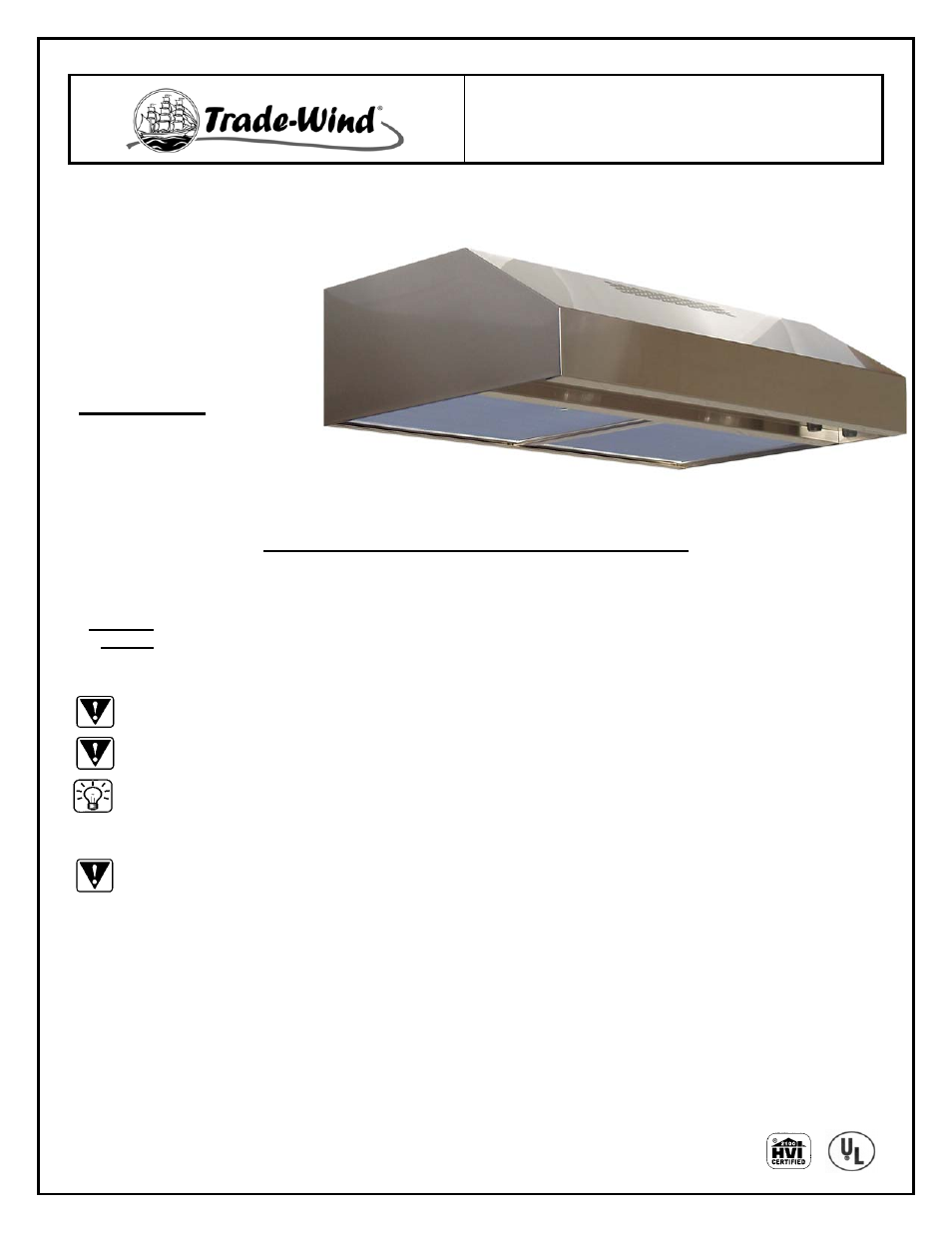 Universal Metal Industries ULT2836 User Manual | 6 pages