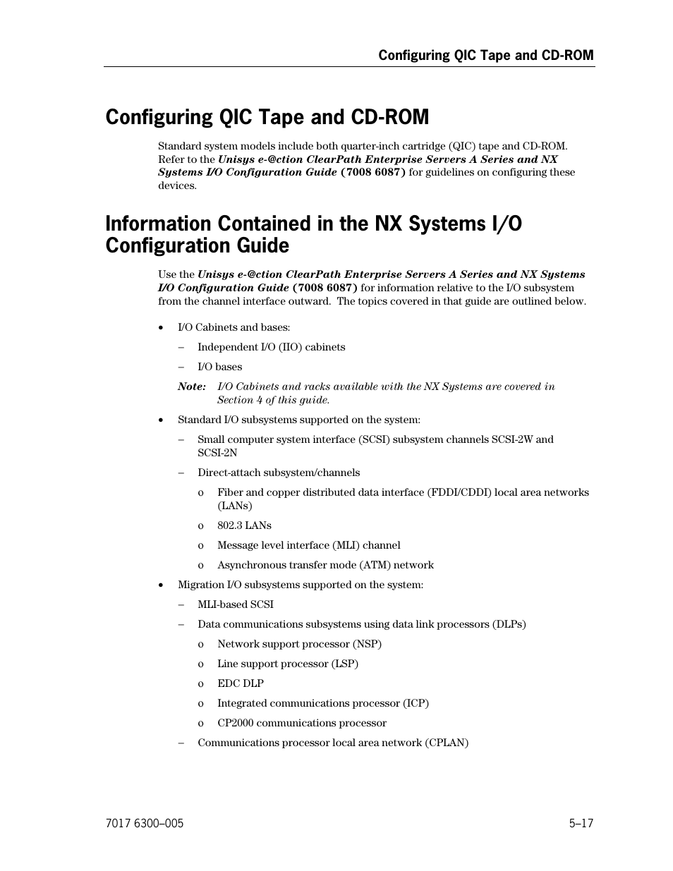 Configuring qic tape and cd-rom, Guide | Unisys NX5820 User Manual | Page 105 / 176