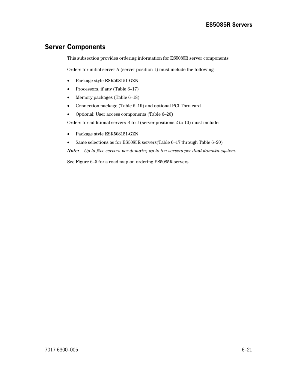 Server components | Unisys NX5820 User Manual | Page 127 / 176