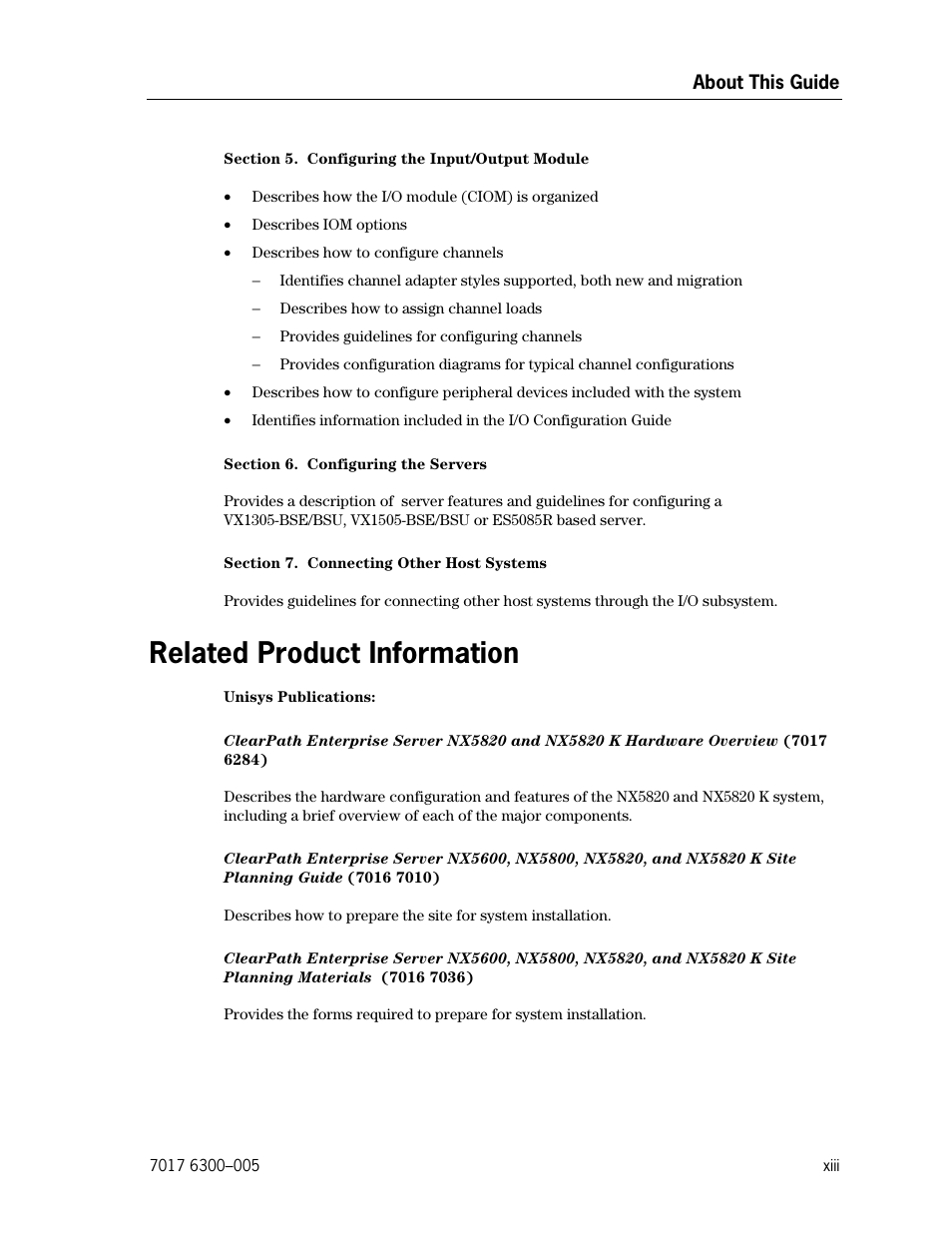 Related product information | Unisys NX5820 User Manual | Page 19 / 176