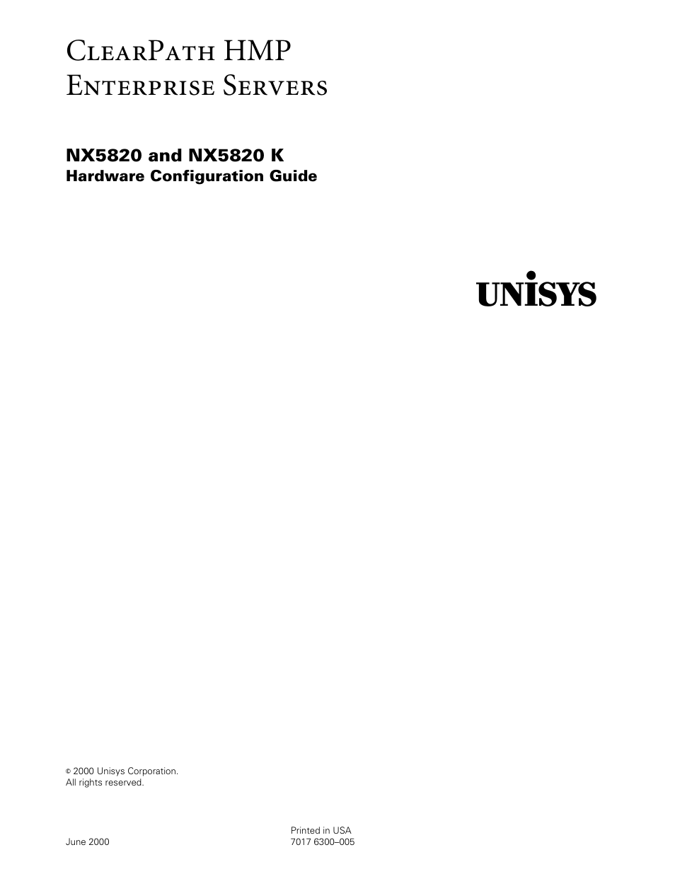 Unisys, Clearpath hmp enterprise servers | Unisys NX5820 User Manual | Page 5 / 176