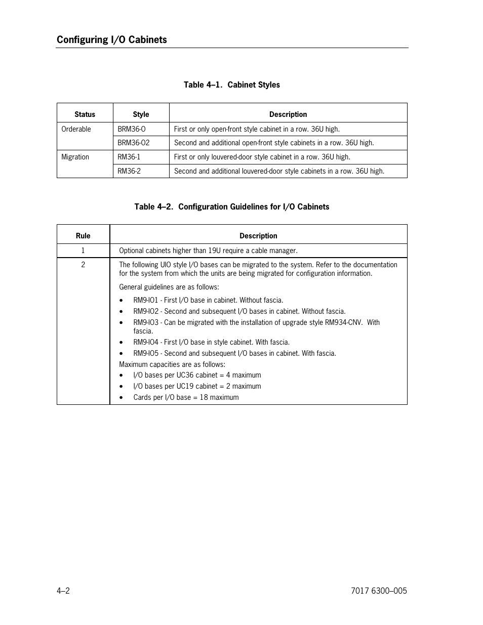 Cabinet styles, Configuration guidelines for i/o cabinets, Configuring i/o cabinets | Unisys NX5820 User Manual | Page 84 / 176