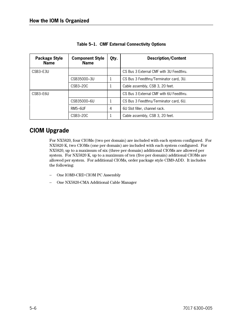 Ciom upgrade, Cmf external connectivity options | Unisys NX5820 User Manual | Page 94 / 176