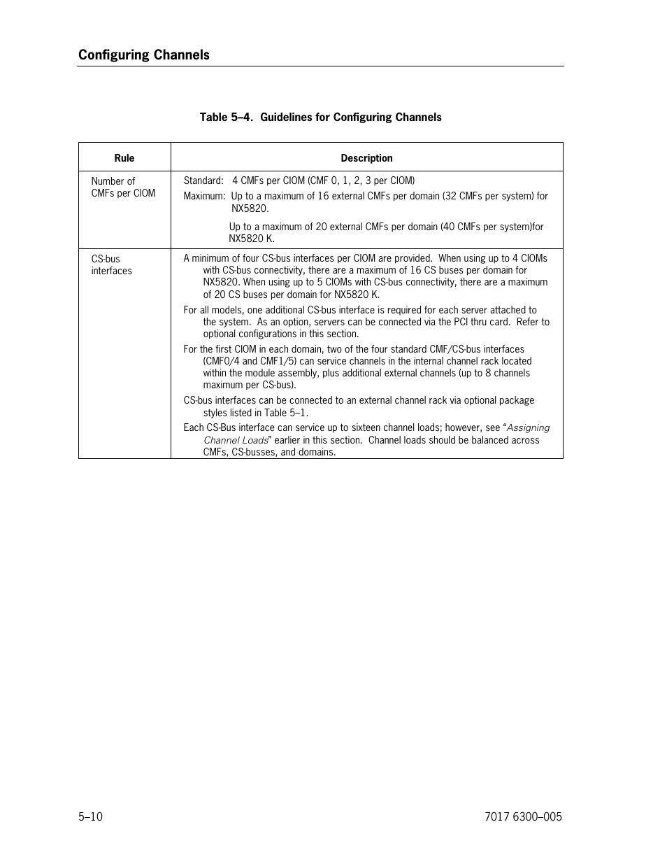 Guidelines for configuring channels, Configuring channels | Unisys NX5820 User Manual | Page 98 / 176