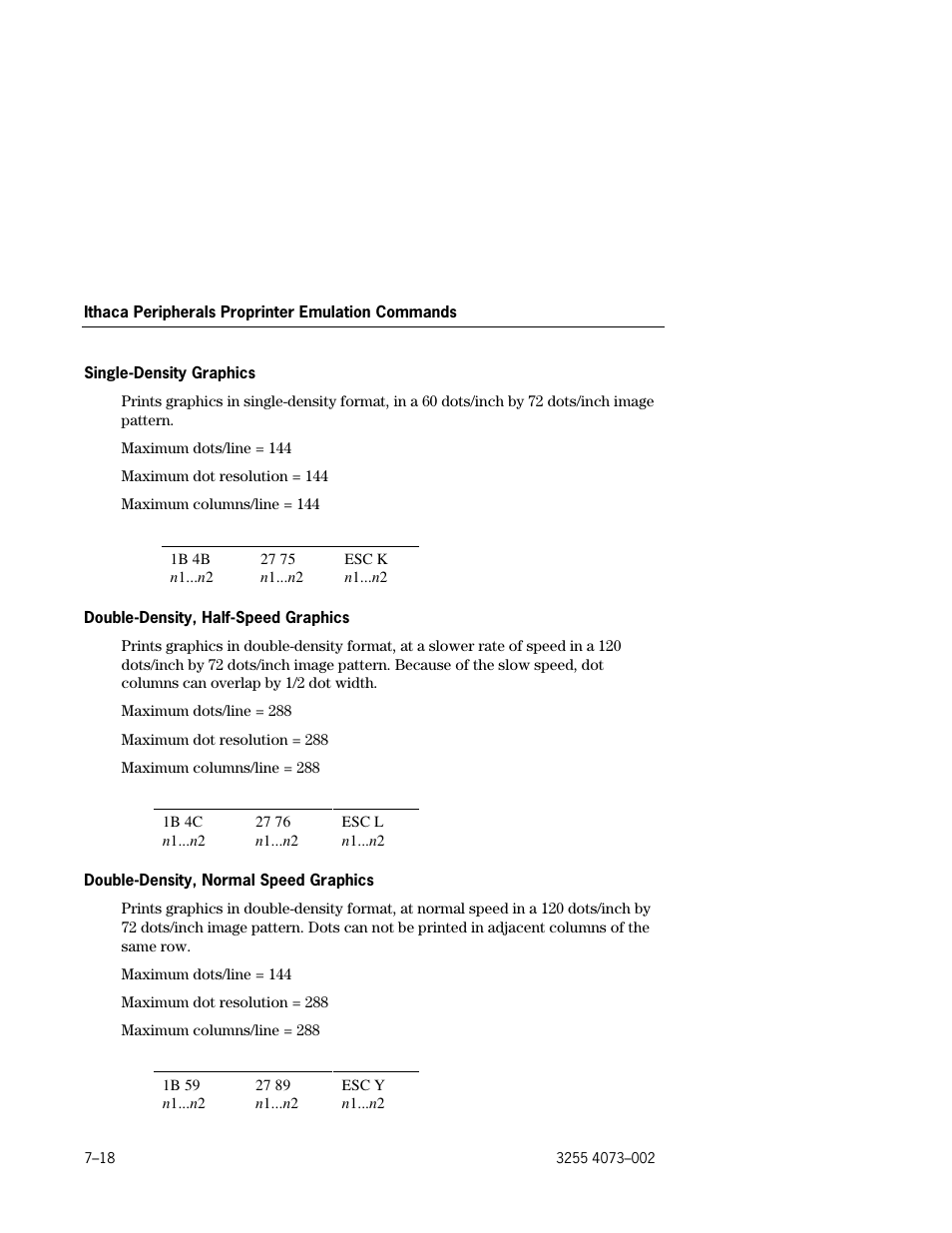 Single-density graphics –18, Double-density, half-speed graphics –18, Double-density, normal speed graphics –18 | Unisys E-@CTION EFP9800 User Manual | Page 186 / 268