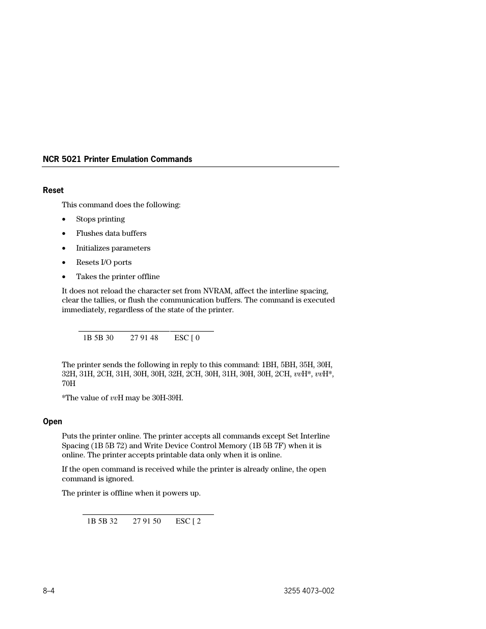 Reset –4, Open –4 | Unisys E-@CTION EFP9800 User Manual | Page 192 / 268
