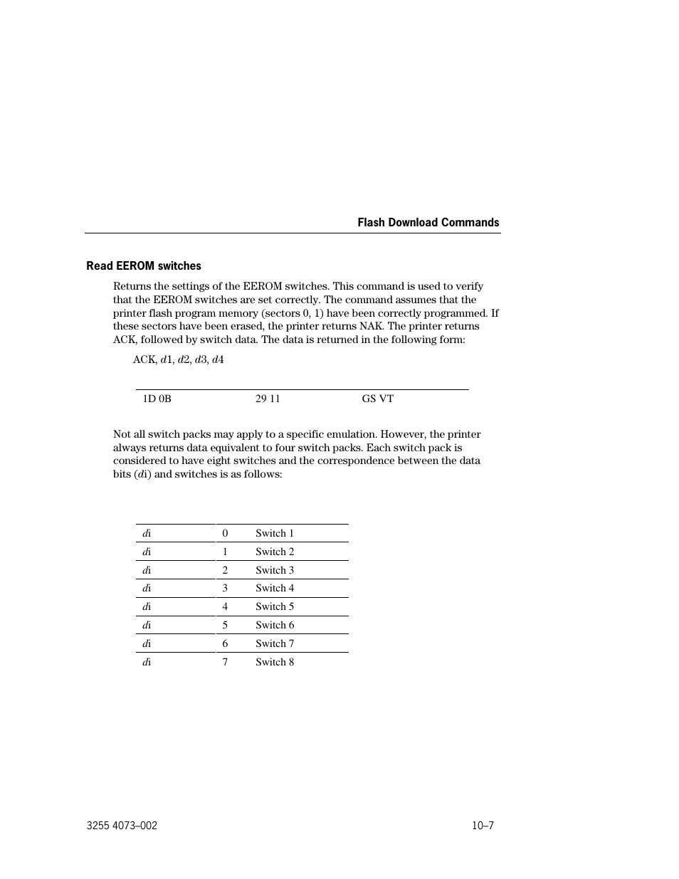 Read eerom switches –7 | Unisys E-@CTION EFP9800 User Manual | Page 235 / 268