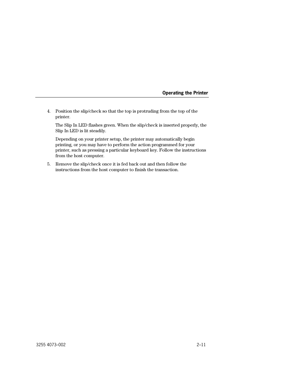 Printing on slips and checks –11 | Unisys E-@CTION EFP9800 User Manual | Page 33 / 268