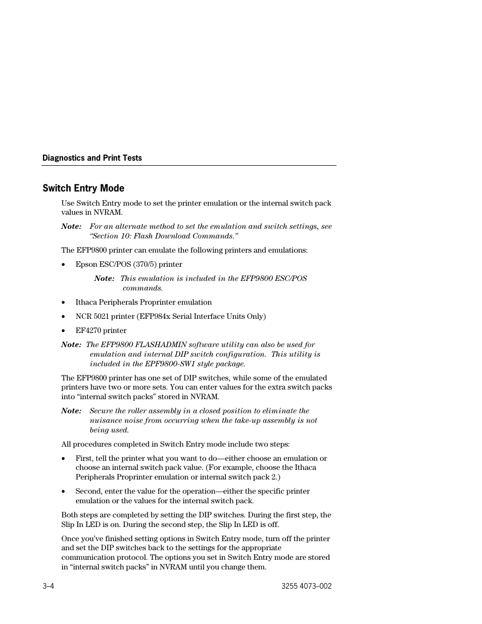 Switch entry mode, Switch entry mode –4 | Unisys E-@CTION EFP9800 User Manual | Page 42 / 268